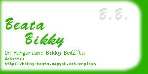 beata bikky business card